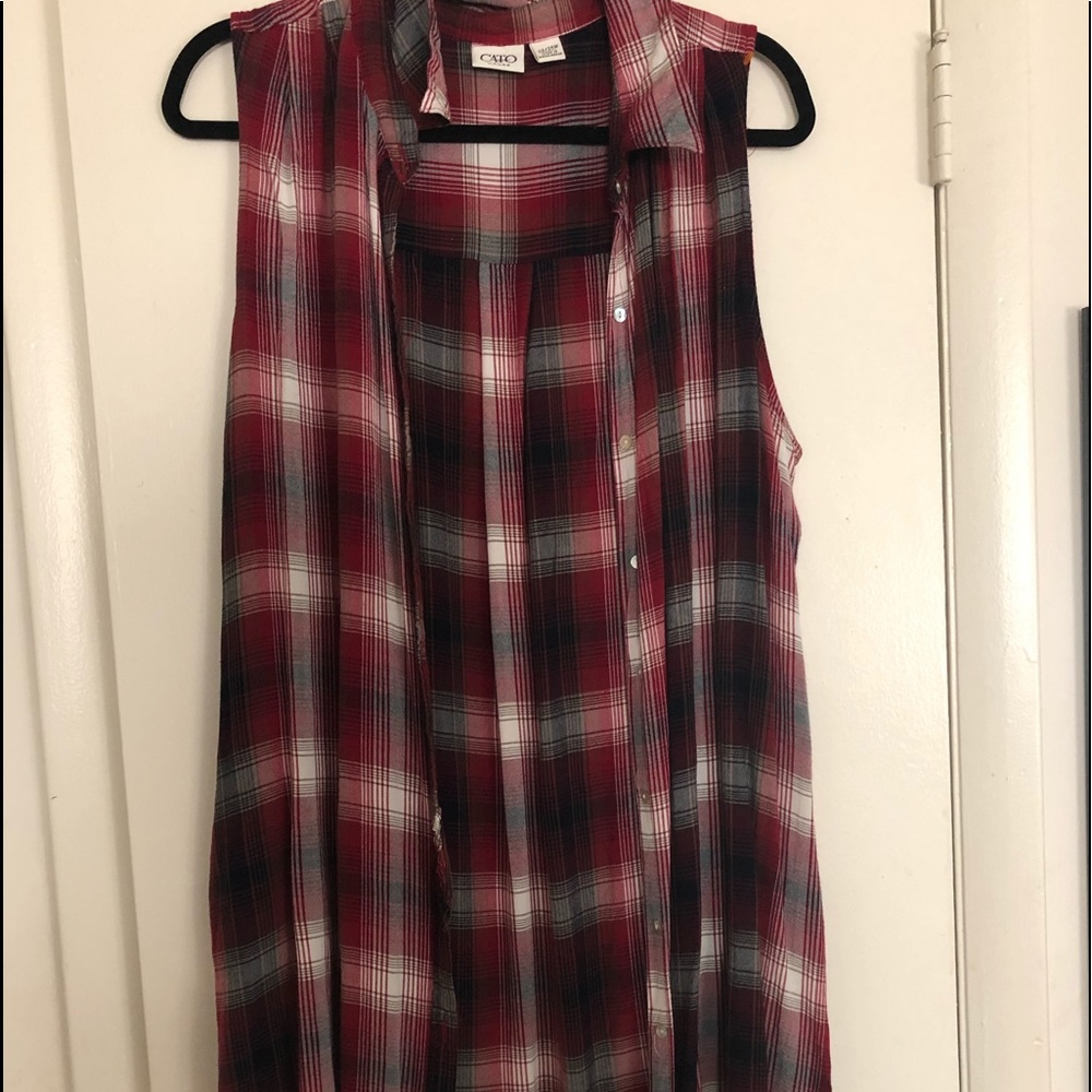 Flannel long vest